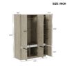 6 Doors Wardrobe Storage For Bedroom - Nature - Image 12