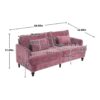 Mid Century Modern Chenille Fabric Loveseat Sofa, 2 Seat Upholstered Couch With Wood Feet - Wine Red - Image 3