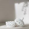 Ceramic Lidded Jar With Lattice Design - White - Image 7