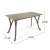 Transitional Acacia Wood Dining Table With Slat Panel Top - Gray - Image 3