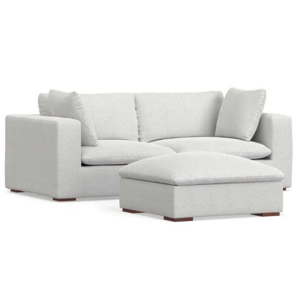 Jasmine - 2 Seater Sofa And Ottoman - Gray