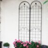 2 Pack Metal Garden Trellis For Climbing Plants Outdoor Rustproof Plant Support Rose Trellis Netting Trellis - Black - Image 8