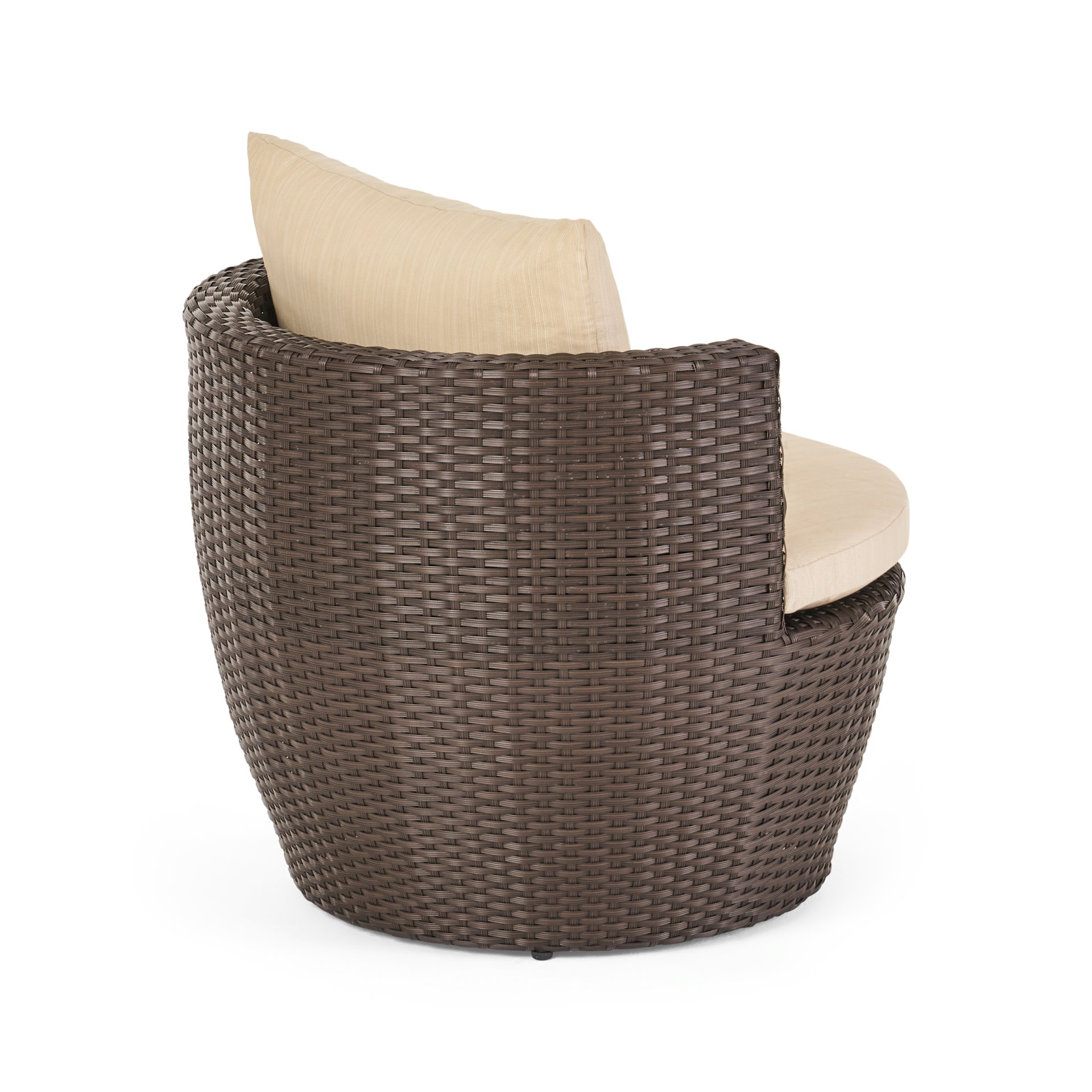 Kono - 3 Pieces Chat Set Outdoor Furniture - Brown / Beige - Image 9