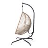 Sora - Outdoor Patio Wicker Hanging Chair With Stand - Beige / Brown - Image 5