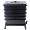 Eco Friendly 5 Layer Worm Compost Bin With 50L Capacity, Easy Setup Plastic Worm Farm Kit - Black - Image 2