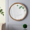 Transitional Decor Style Mango Wood Wall Mirror Wall Decor With Frame Of Solid Mango Wood For Bathroom, Entryway Console Lean Against Wall - Natural - Image 6