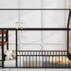 Full Size Bed House Frame With Desk, Shelves, Power Outlets And USB Ports - Black - Image 20