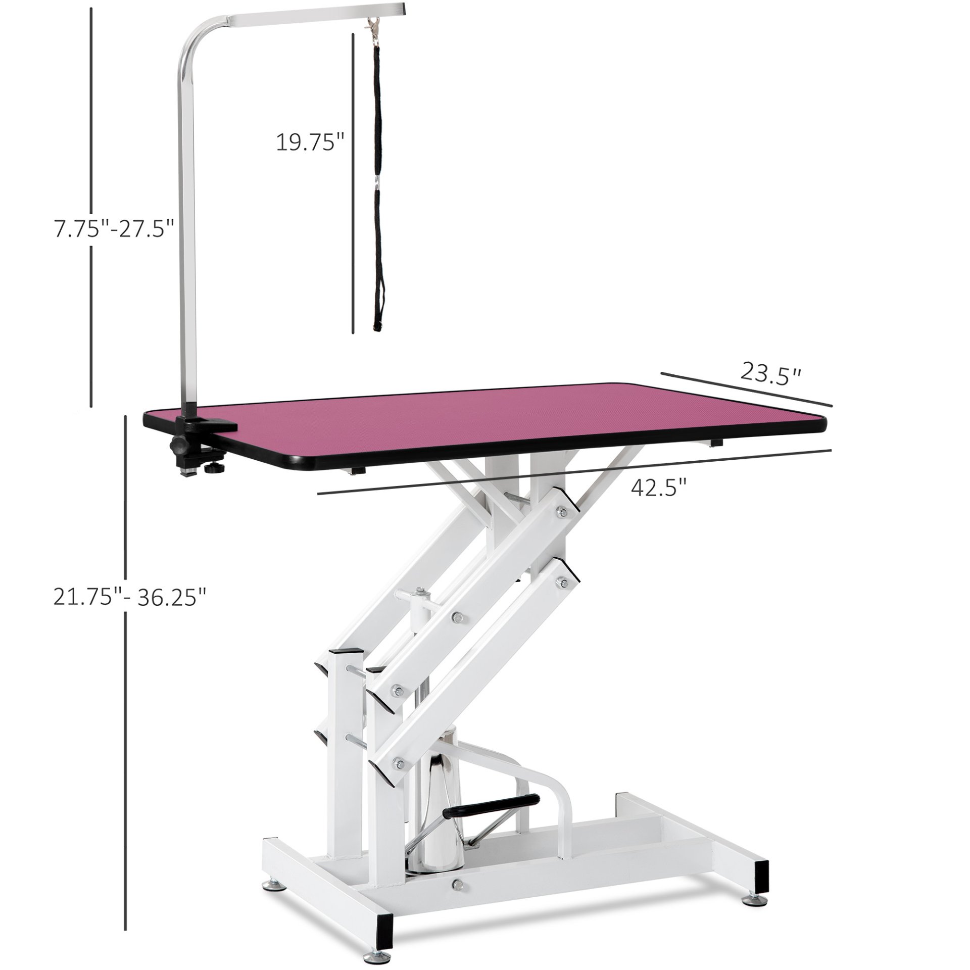 Hydraulic Pet Grooming Table - Pink - Image 2