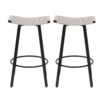 Counter Height Bar Stools Backless Handwoven Kitchen Dining Chairs With Round Footrest (Set of 2) Weaving Pub Stoo - Creamy White - Image 6