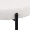Dining Chairs (Set of 2) Round Upholstered Boucle Dining Room Chairs Mid-Century Modern Kitchen Chairs Curved Backrest Chairs For Dining Room Metal Legs - White / Black - Image 7
