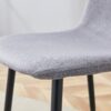 Luxury Simple Chair Linen Cotton High Resilience Dining Chair With Black Metal Legs (Set of 4) - Light Gray - Image 10
