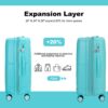Expandable Hardshell Suitcase Double Spinner Wheels Pp Luggage Sets Lightweight Durable Suitcase & Tsa Lock, 3 Piece Set (20/24/28) - Lake Blue - Image 6