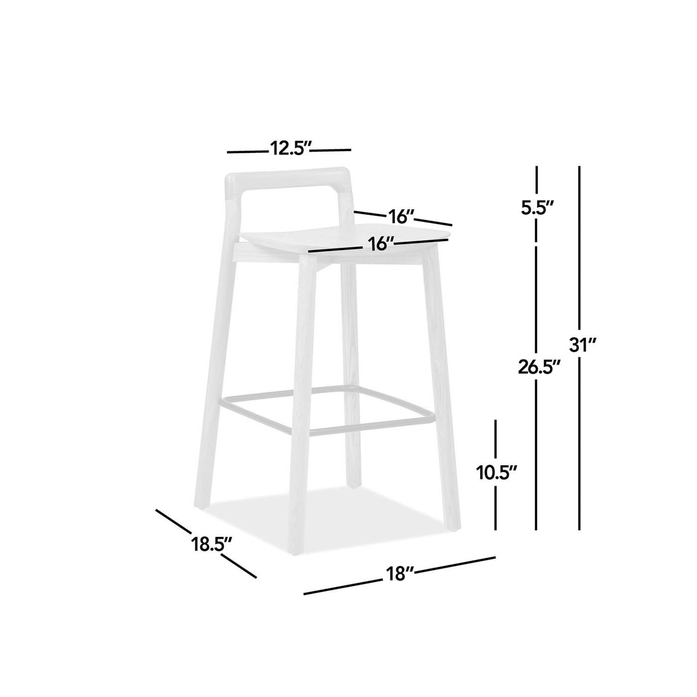 Sven - Modern Minimalist Low Back Counter Stool - Natural Blonde Ash - Image 8