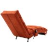 Ergonomic Linen Massage Chaise Lounge With Remote Control, 5 Modes - Orange - Image 17