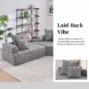 Oversized Modular L Shaped Sectional Sofa, Luxury Boucle Floor Couch Set, Convertible Sleeper Couch, Spacious Foam-Filled Sofa Bed, 3 Piece Free Combination - Gray - Image 10