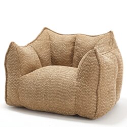 Comfortable Chenille Sofa Chairs With Highly Resilient Foam For Living Rooms And Bedrooms Square Lazy Sofas - Coffee