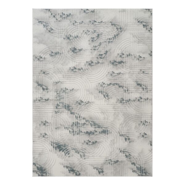 Geometrix - 2'7" X 9'10" Area Rug Runner, Geometric 3D Effect - Ivory / Gray