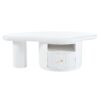 Cloud - Coffee Table, Irregular Shape Coffee Table With 1 Dreawer And Shelf For Living Room - White - Image 8