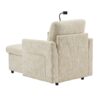 Multifunctional Lazy Person Sofa Recliner With Storage, Cell Phone Bracket Chenille - Beige - Image 25