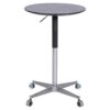 Movable Adjustable Bar Table Pub Table 360 Swivel Counter Bar Height Aluminum Star Base Movable For Stand Desk Bistro Table Dining Room Home Kitchen Table - Brown - Image 2