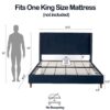 Peyton - King Bed Upholstered With High Headboard, Traditional Hand Buttoned Tufting - Blue - Image 5
