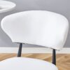 Minimalist Ergonomic Dining Chair With Curved Backrest, Metal Legs (Set of 4) - White / Black - Image 9