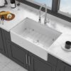 Single Bowl Kitchen Sink 33" Reversible Design With Durable And Deep Basin - White - Image 2