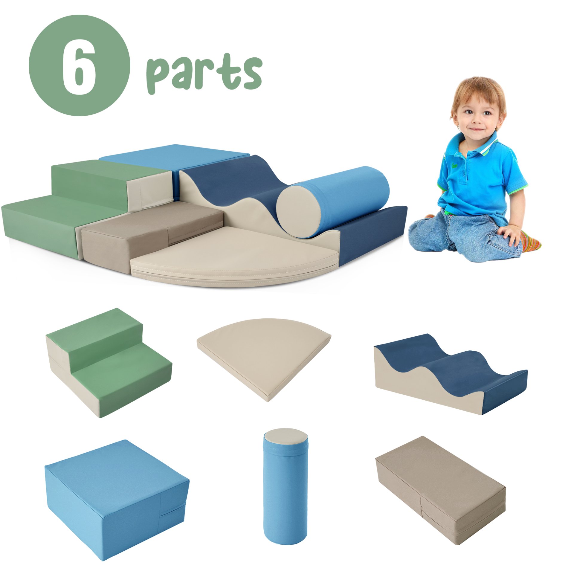 Soft Climb And Crawl Foam Playset 6 In 1, Soft Play Equipment Climb And Crawl Playground For Kids, Kids Crawling And Climbing Indoor Active Play Structure - Colorful - Image 7