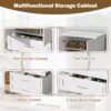 Bathroom Cabinet With 3 Drawers, Adjustable Shelf, Panels, Steel Handles, Soft Close Doors - White - Image 8