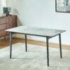 Modern Sintered Stone Dining Table Glossy Rock Surface Family Dining Table For 8 People With Sturdy Metal Legs Contemporary Kitchen Restaurant Furniture - Black / Gray - Image 4