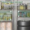 Heavy Duty Adjustable Shelving Unit, 5 Tier Wire Storage Shelves With Wheels - Brushed Nickel - Image 5