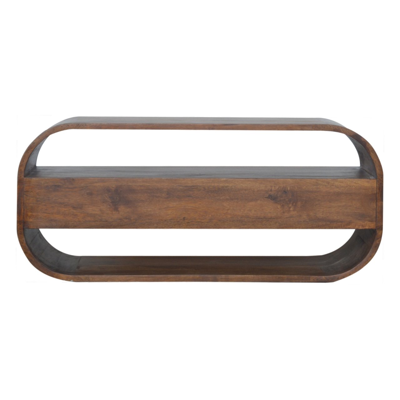 Curved Edge Media Unit With 2 Drawers - Chestnut - Image 9