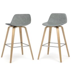 Randolph - Bentwood Counter / Bar Height Stool Upholstered (Set of 2) - Gray