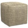 Delilah - Square Woven Pouf - Natural - Image 2
