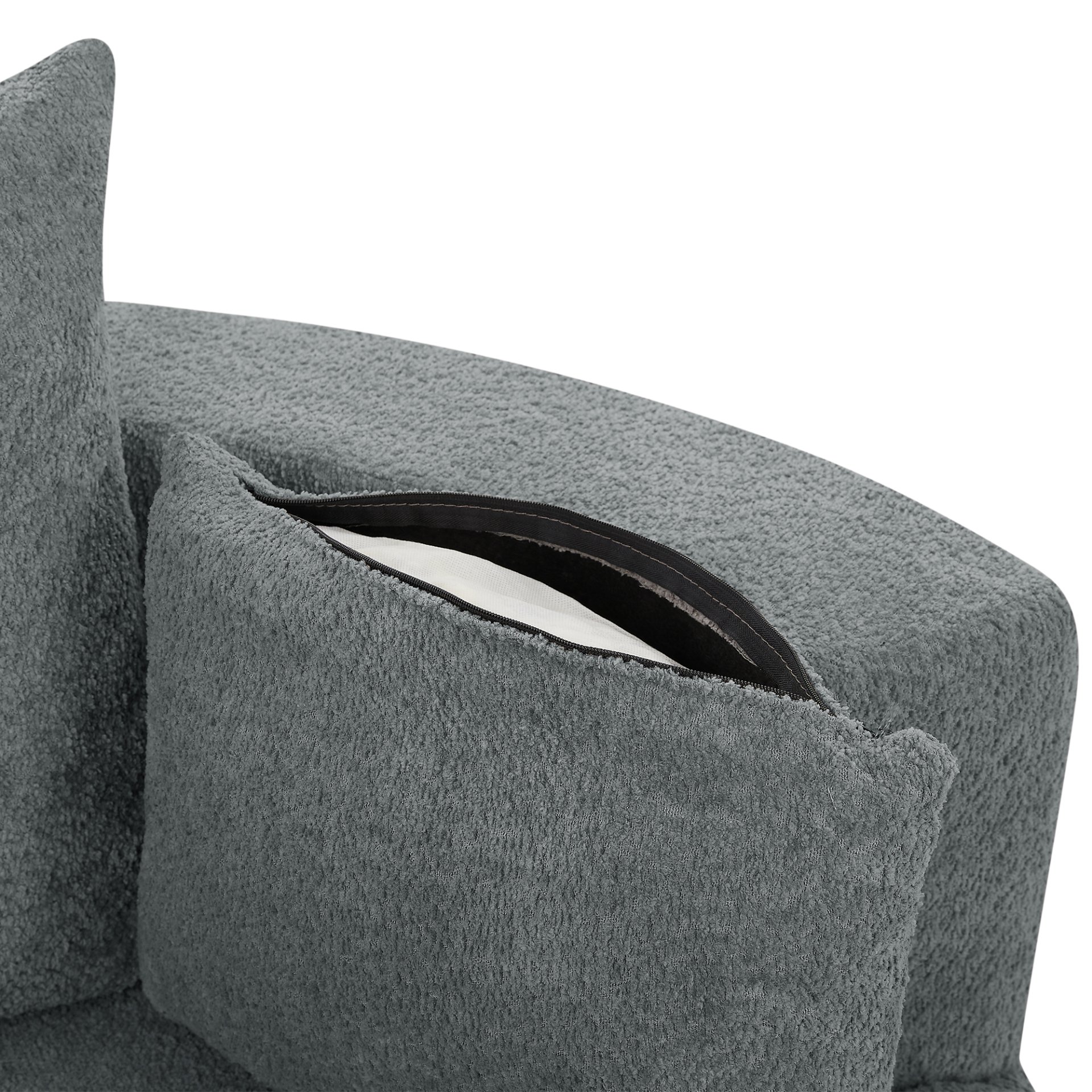 360° Swivel Chair Accent Barrel Chair Swivel Round Sofa Chair With 3 Removable Pillows For Living Room, Office And Hotel - Gray - Image 21