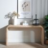 Console Table With Wood Beads Curved Waterfall Style Table - Antique Natural / Natural / Rustic / Natural / White - Image 2