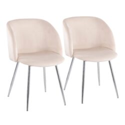 Fran - Contemporary Chair (Set of 2) - Chrome / Cream
