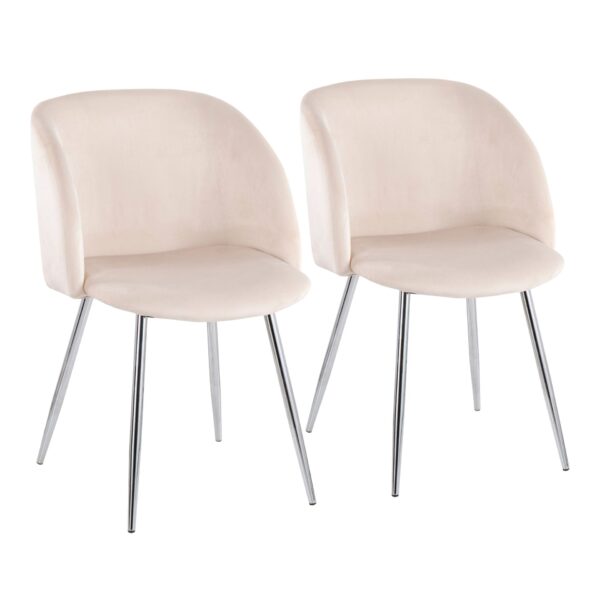 Fran - Contemporary Chair (Set of 2) - Chrome / Cream