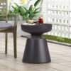 Outdoor Lightweight Concrete End Table With Half Sphere Top - Copper - Image 9