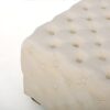 Modern Glam Ottoman With Velvet Upholstery And Button Tufted Design - Ivory - Image 9
