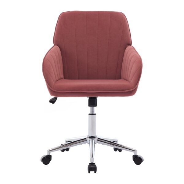 Adjustable Office Chair Ergonomic Swivel Chair - Rose Red