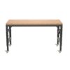 Adjustable Workbench For Garage, Rubber Wood Heavy Duty Workstation With Power Outlets & Wheels, 2000 Lbs Load Capacity Hardwood Worktable For Workshop - Black - Image 14