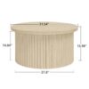 Coffee Table, Round Coffee Table, Modern Side Tables Accent End Table For Living Room, Apartment - Natural - Image 3