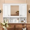 Wall Mounted Bathroom Medicine Cabinet, Modern Bathroom Wall Cabinet With Mirror, Mirror Cabinet With Open Shelves - White - Image 22
