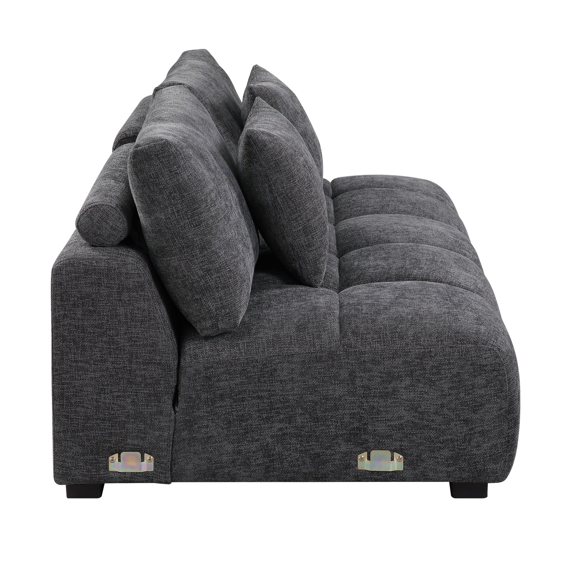 Chosen - Sectional Sofa With Toss Pillows With 2 Chaises With Ottoman - Gray - Image 7