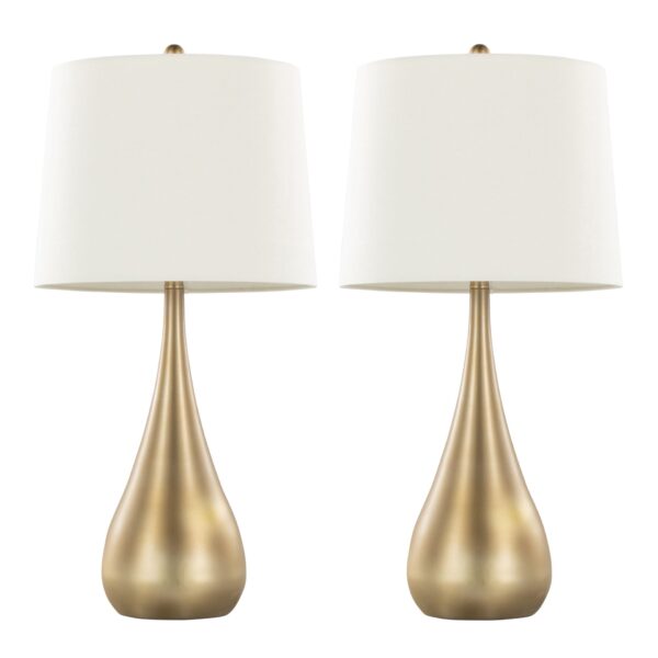Pebble - Contemporary Table Lamp (Set of 2) - Gold / White