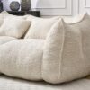 Comfortable Dual Beanbag Chair With High Resilience Foam Core For 2 People - Beige - Image 12