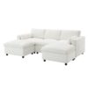 Modular Sectional With Storage Pockets, 5 Seat U Shaped Couch Set With Pillows Free Combination Modern Cloud Sofa With 2 Movable Ottoman - White - Image 4