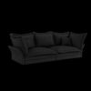 Modern Comfy Upholstered Sofa Cloud Couch, Deep Seat Couches With Multiple Large Soft Pillows, Convertible Deep Seat Chaise Longue For Living Room - Black - Image 11
