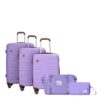 5 Piece Set (20"24"28 +A Travel Bag And A Toiletry Bag), Pp Hardshell Carry On Luggage Set With Tsa Lock Carry On Suitcase Luggage Durable Suitcase - Purple - Image 5